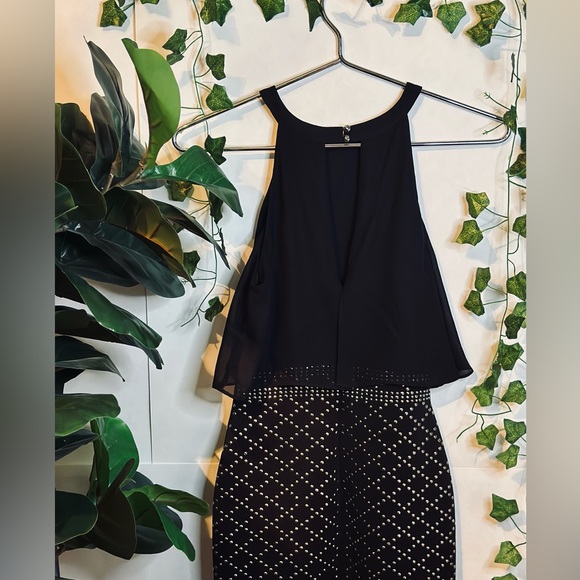 Guess Short black dress. Beaded Halter Neck Minidress - Picture 2 of 5